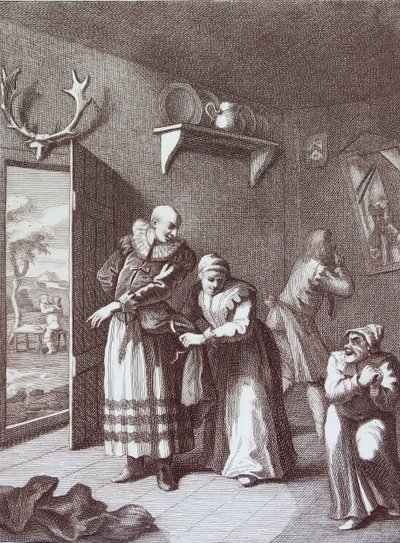 The curate and the barber disguises themselves to take Don Quixote 作者 威廉·霍加斯
