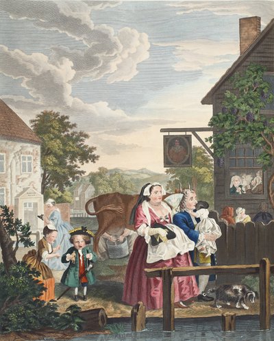 一天的时间，晚上，插图来自 "Hogarth Restored:著名的威廉-霍加斯的全部作品，由托马斯-库克重新雕刻