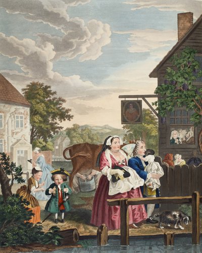 每日时间：晚上，来自&39;Hogarth Restored：The Whole Works of the famous William Hogarth，由Thomas Cook&39;重新雕刻，酒吧。 1812年（手工雕刻） 作者 威廉·霍加斯