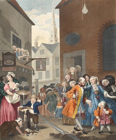 每日时间：中午，来自&39;Hogarth Restored：着名的William Hogarth的全部作品的插图，由Thomas Cook&39;重新雕刻，酒吧。 1812年（手工雕刻） 作者 威廉·霍加斯