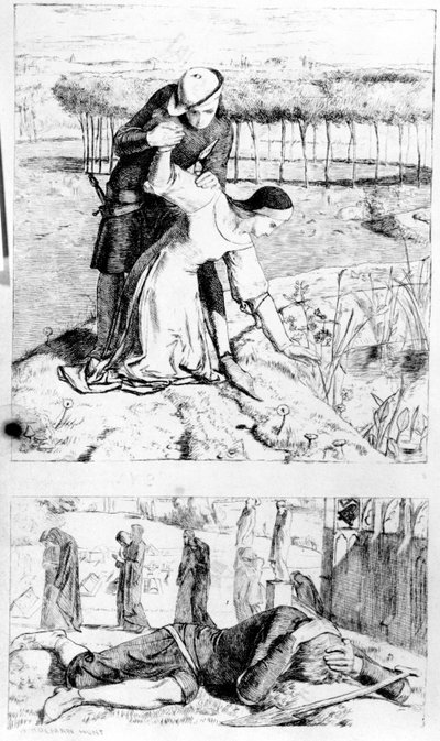 托马斯伍尔纳的“我的美丽女士”的插图，发表在1850年的“The Germ”中 作者 威廉·霍尔曼·亨特