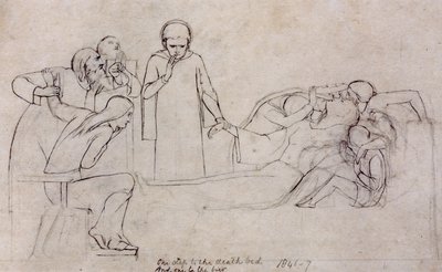 研究1846年医生，Mourners和Minerva的数字 作者 威廉·霍尔曼·亨特