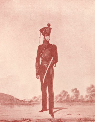 马德拉斯陆军步枪的军官，c1837-1843，1909年 作者 威廉·汉斯利