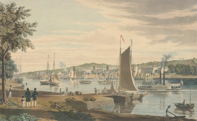 特洛伊。从哈德逊河西岸的美国兵工厂前拍摄的，1838年出版。 作者 威廉·詹姆斯·贝内特