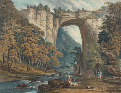 自然桥的景色，1835年。 作者 威廉·詹姆斯·贝内特