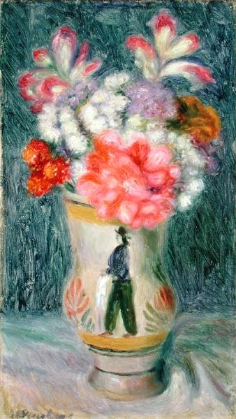 昆仑花瓶里的花（布面油画） 作者 威廉·詹姆斯·格拉肯斯