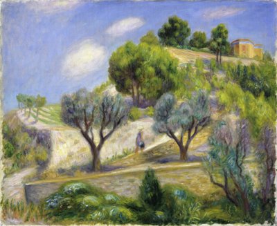 La colline de Vence -- "梯田山丘，旺斯" 威廉-詹姆斯-格拉肯斯（1870-1938 年）的画作 帆布油画 作者 威廉·詹姆斯·格拉肯斯