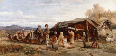 沙漠中的营地，c.1844-45（布面油画） 作者 威廉·詹姆斯·穆勒