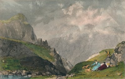 从Langdale Pikes向Bowfell看，Westmorland》，1835年 作者 威廉·凯尔萨尔