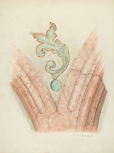 天花板装饰，约1940年。 作者 威廉·基克霍费尔