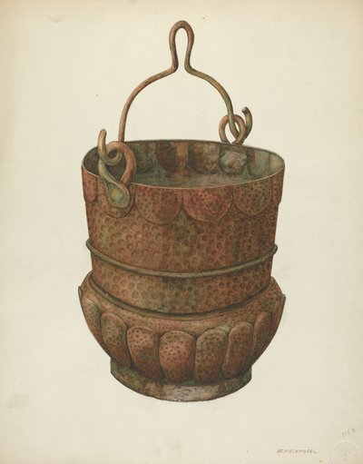Hammered-Copper Bucket, 1938年。 作者 威廉·基克霍费尔
