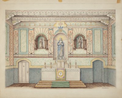 La Purisima Mission - 1941年修复，约1942年。 作者 威廉·基克霍费尔
