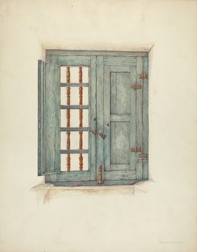 窗户百叶窗和细节，约1939年。 作者 威廉·基克霍费尔