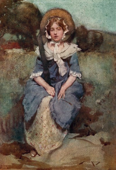 奥利弗-戈德史密斯为《荒废的村庄》绘制的插图（彩色石版画） 作者 威廉·李·汉基