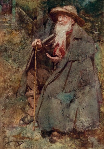 奥利弗·戈德史密斯为荒村绘制的插图（彩色平版印刷） 作者 威廉·李·汉基