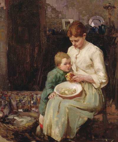 备餐（布面油画） 作者 William Lee Hankey