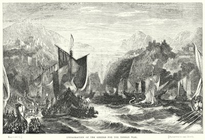 Embarkation of the Greeks for the Torjan War (engraving) 作者 威廉·林顿
