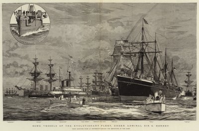 进化舰队的一些船只，海军上将G Hornby爵士 作者 William Lionel Wyllie