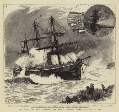 1882年9月12日，爱德华王子岛的HMS凤凰号残骸 作者 威廉·莱昂内尔·威利