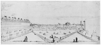 Lincolns Inn Fields，c.1660（钢笔和水墨画） 作者 威廉洛奇