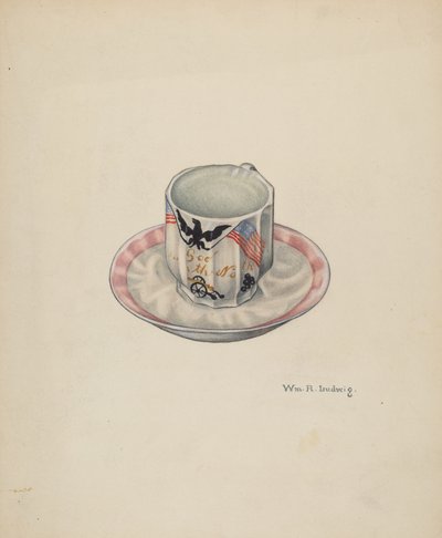 杯子和碟子，约1940年。 作者 威廉·路德维希