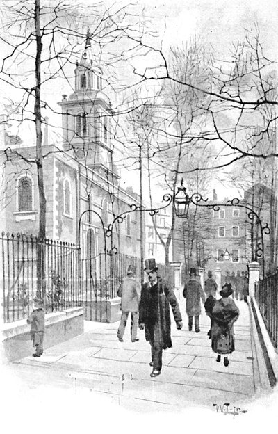 Alshopmans步行街，Bishopsgate街，1891年 作者 威廉·卢克
