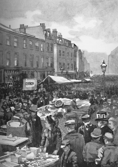 密德萨斯街（Middlesex Street）晚衬裙巷，1891年周日上午 作者 威廉·卢克