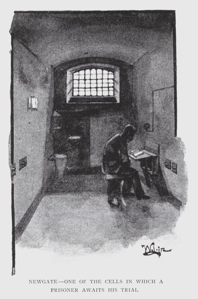 纽盖特，囚徒等待审判的牢房之一（石版画） 作者 威廉·卢克