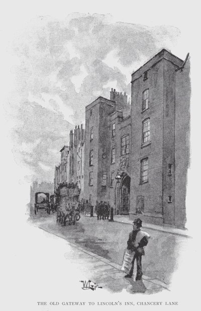 林肯旅馆的旧门户，Chancery Lane（石版画） 作者 威廉·卢克