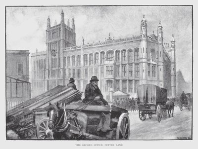 档案室，Fetter Lane（石版画） 作者 威廉·卢克