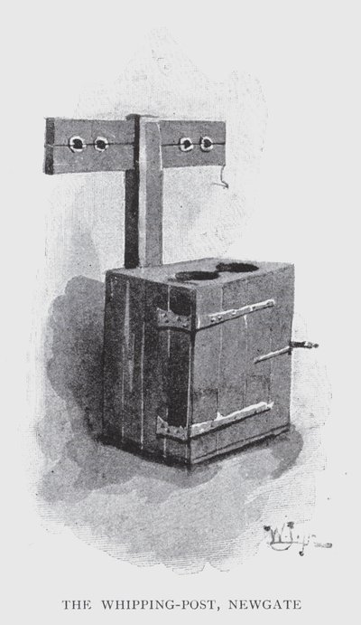 鞭打柱，纽盖特（石版画） 作者 威廉·卢克