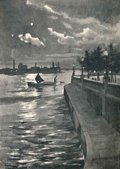 黑衣修士桥的威斯敏斯特大教堂-夜晚，1891年 作者 威廉·卢克