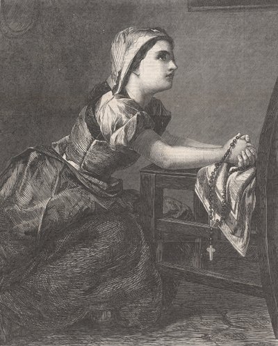 La Prière The Prayer，摘自《伦敦新闻画报》，1867年3月2日。 作者 威廉·卢森·托马斯