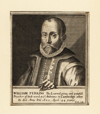 威廉·帕金斯（William Perkins）的肖像，英国神职人员和剑桥神学家 作者 威廉·马歇尔