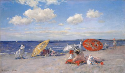 在海边， 1892年。 作者 威廉·梅里特·蔡斯