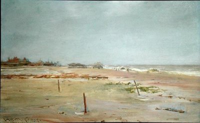 海滩景象（板面油画） 作者 威廉·梅里特·蔡斯