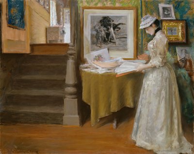 在工作室，约1892-1893年。 作者 威廉·梅里特·蔡斯