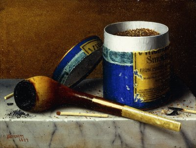 烟草和烟斗，1877年 作者 威廉·迈克尔·哈内特