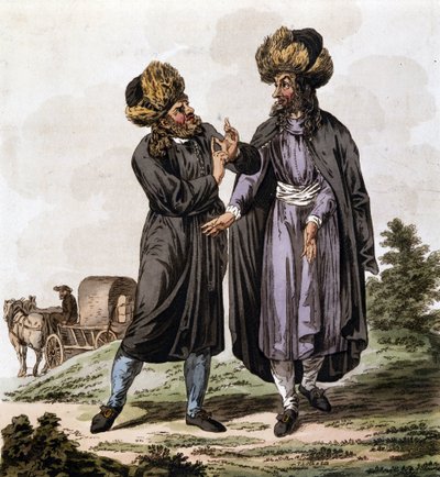 波兰犹太人，雕刻自 Antoine François Bertrand de Molleville 所著的《奥地利家族世袭国家的服装》一书，并由 William Miller（1796-1882）于 1804 年绘制 作者 威廉·米勒