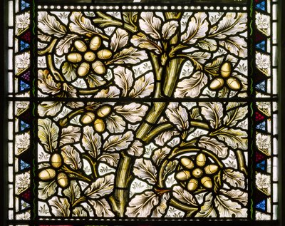 Kirkcaldy Old Kirk，Morris＆Co.，William Morris，Acorns＆Oak Leaves，1886 作者 威廉·莫里斯