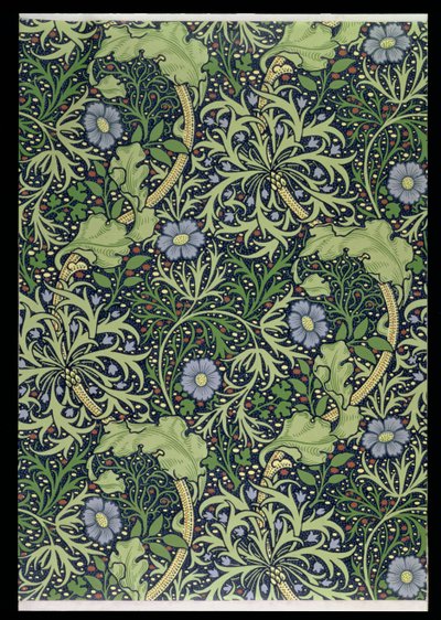 海藻壁纸设计，由John Henry Dearle（1860-1932），1901年印刷（壁纸） 作者 威廉·莫里斯