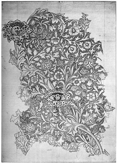 特伦特图案印花亚麻，1892年至1934年。 作者 威廉·莫里斯