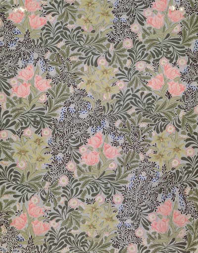 郁金香，雏菊和金银花壁纸设计（壁纸） 作者 威廉·莫里斯