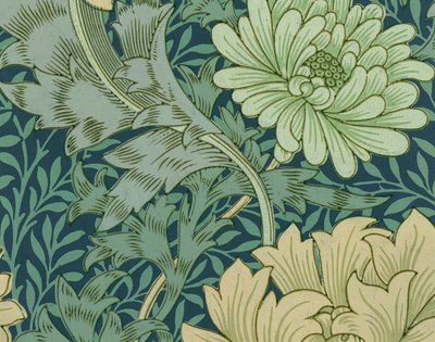 威廉莫里斯壁纸样本与菊花 作者 威廉·莫里斯