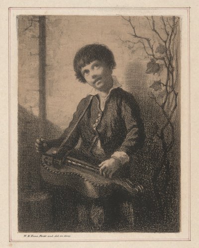 手摇风琴男孩 作者 William Morris Hunt