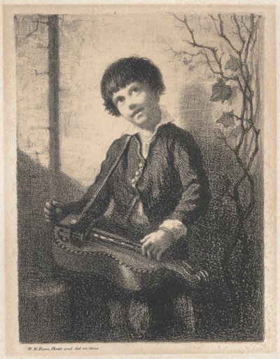 手摇风琴男孩 作者 William Morris Hunt