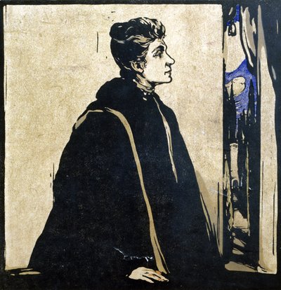 Eleonora Duse（1858-1924）插图《十二幅肖像》，1899 年出版（手绘木刻） 作者 威廉·尼科尔森