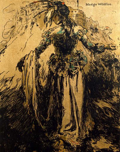 玛奇-野火》，插图选自《浪漫的人物》，1900 年首次出版（彩色石版印刷）。 作者 威廉·尼科尔森