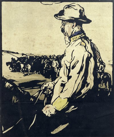 西奥多-罗斯福总统，《十二幅肖像》中的插图，1899 年出版（手绘木版画） 作者 威廉·尼科尔森