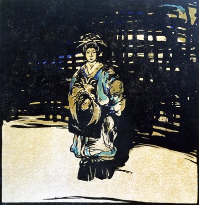 Sada Yacco，《十二肖像》插图，1899 年出版（手绘木版画） 作者 威廉·尼科尔森